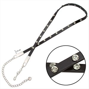 Klasik Deri Taşlı Kemer-Turuncu