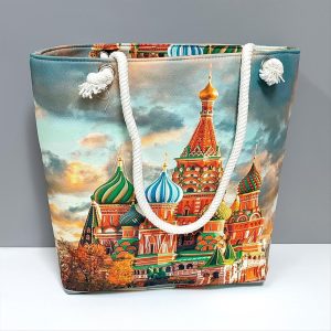 Saray Desenli Plaj Çantası-Turuncu