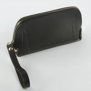 Siyah Dikdörtgen Deri Cüzdan-Siyah