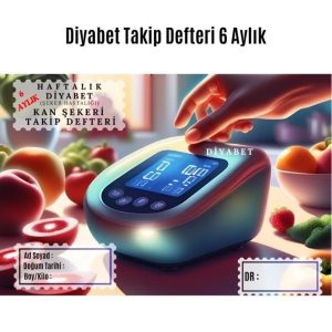 Diyabet Ölçüm Takip Çizelgesi Defteri A Kalite Özel Tasarım 6 Aylık A6 Boyut Yüksek Motiveli
