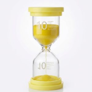 10 Dakika SARI Kum Saati - Dekoratif Cam Zamanlayıcı -Mutfak, Ders ve Oyun Süre Ölçer