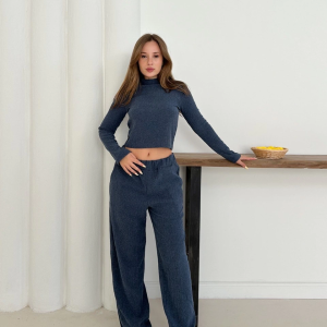 Balıkçı Yaka Örme Takım Lacivert St265865 (Beden: M)