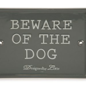 Beeztees DBL Dikkat Köpek Var Uyarı Tabelası, Seramik, Gri, 20x16cm
