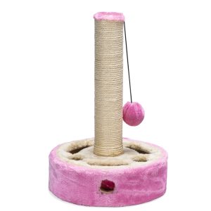 Beeztees Kedi Tırmalama ve Oyuncağı, Pembe, 27x27x40cm