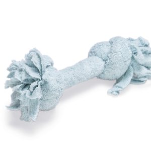 Beeztees Yavru Köpek Oyuncağı, Çift Düğümlü Diş İpi, Peluş, Mavi, 20x6x4,5cm