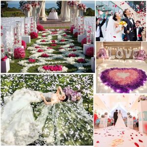 Beyaz Renk Gül Yaprağı Şekilli Konfeti 5 Paket 500 Adet