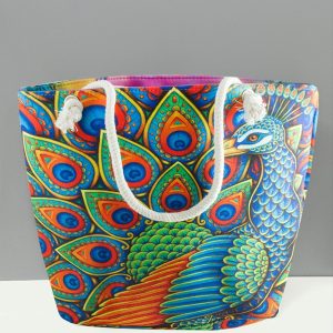 Desenli Plaj Çantası-Renkli