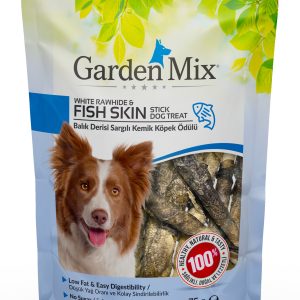 Garden Mix Balık Derisi Sargılı Kemik Köpek Ödülü 75 Gr