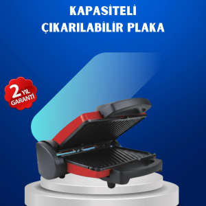 BFS Çıkarılabilir Plakalı 2000W Tost Makinesi – Termostatlı, Kolay Temizlenir