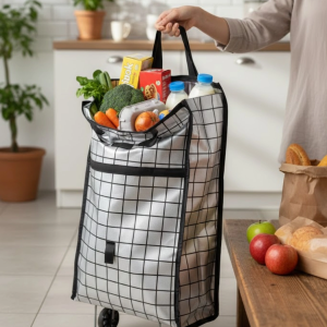 BFS Sağlam Gövdeli Sessiz Tekerlekli Pazar ve Market Çantası