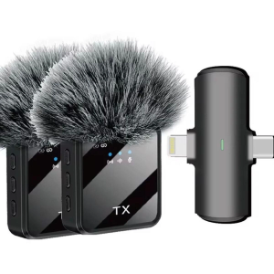 Kablosuz Yaka Mikrofonu TipC Android Kamera IPhone Stüdyo Mikrofonu Ses Video Canlı Yayın Oyun