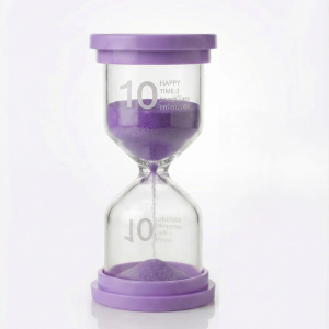10 Dakika MOR Kum Saati - Dekoratif Cam Zamanlayıcı -Mutfak, Ders ve Oyun Süre Ölçer