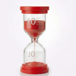 10 Dakika KIRMIZI Kum Saati - Dekoratif Cam Zamanlayıcı -Mutfak, Ders ve Oyun Süre Ölçer