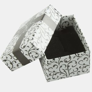 Fiyong Desenli Yüzük Kutusu-Beyaz