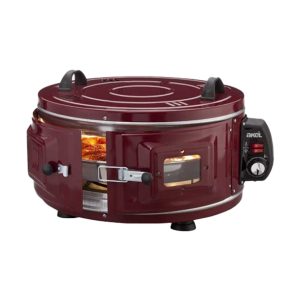 GROSS YUVARLAK DAVUL FIRIN STANDART AYARLANABİLİR TERMOSTAT = 50°C-320°C 1300W - 53CM ALÜMİNYUM TEPSİ ÖN GÖZETLEME CAMI  AF-008B (5296)