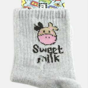 İnek Kolej Çorap 8X28-Gri