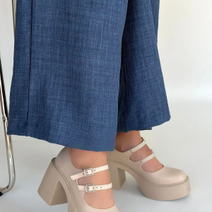 Jarlo Bej Cilt Dolgu Topuk Ayakkabı (Numara: 39)