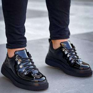 Kb-X4 Kuback Siyah Rugan Siyah Yüksek Taban Bağcıklı Günlük Erkek Ayakkabı (Numara: 44)