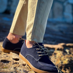 Kb-X5 Kuback Lacivert Süet Bağcıklı Günlük Erkek Ayakkabı (Numara: 40)