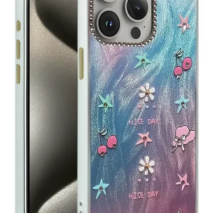 Newface iPhone 15 Pro Kılıf Blade Aynalı Desenli Kapak - Desen 4
