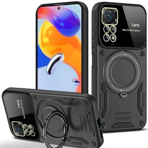 Newface Xiaomi Redmi Note 11 Pro Kılıf Joy Lens Standlı Kapak - Siyah