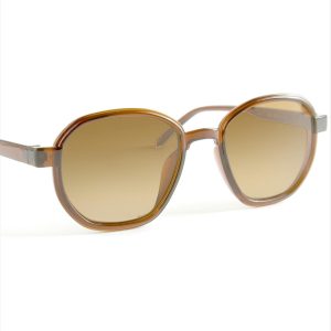 Oval Açık Kahverengi Renkli Güneş Gözlüğü-Açık Kahverengi