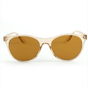 Oval Noktalı Güneş Gözlüğü-Açık Kahverengi