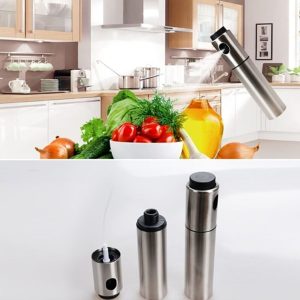 Paslanmaz Çelik Gövdeli Sprey Yağlık - Zeytinyağ/sirke Püskürtücü