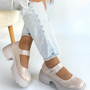 Siyat Bej Rugan Dolgu Topuk Oxford Ayakkabı (Numara: 38)