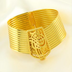 Tuğra Taşlı Trabzon Burma Bilezik-Sarı