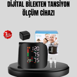 Bilekten Ölçüm Dijital Tansiyon Aleti – Renkli Risk Göstergeli ve Aritmi Uyarılı