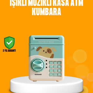 Su Yeşili ATM Kasa Görünümlü Elektronik Şifreli Çocuk Kumbarası