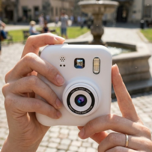 Çocuk Dijital Baskılı Kamera 5 Kalem 4 Rulo Kağıt Hediyeli Eğlenceli Fotoğraf Makinesi