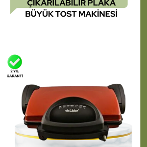 2000 Watt Teflon Tost Makinesi – Geniş Plaka, Ayarlanabilir Isı, Kolay Temizlik