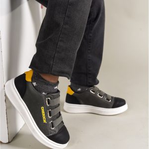 1007 - Montana Çocuk Ayakkabı Siyah-Gri-Sarı