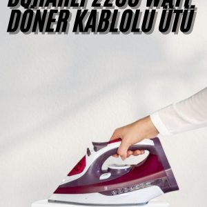 Yeni Nesil Kırmızı Buharlı Ütü 2200 Watt Seramik Tabanlı Yüksek Buhar Gücü