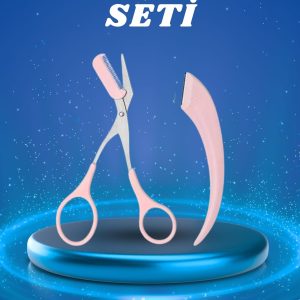 Profesyonel Taraklı Kaş Usturası ve Kaş Makası Bıyık Alma Kaş Usturası