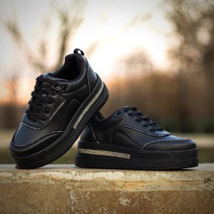 Kadın Yüksek Taban Rahat Şık Günlük Spor Ayakkabı Siyah Renk