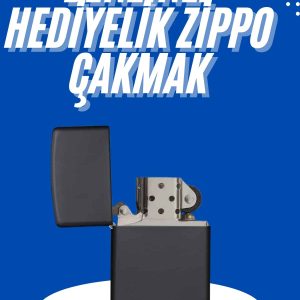 Doldurulabilir Siyah Benzinli Çakmak Metalik