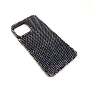 iPhone 13 6.1" Uyumlu Kristal Taşlı Siyah Telefon Kılıfı Siyah Taşlı