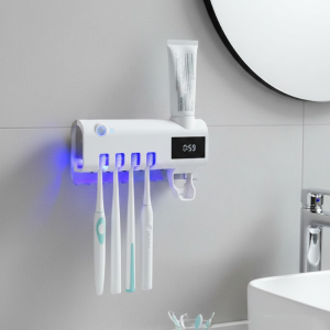 Sensörlü UV Sterilize Diş Fırçası Tutucu ve Macun Sıkma Aparatı