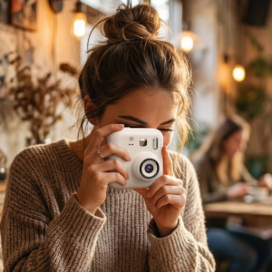 Mini Dijital Çocuk Kamerası Anında Baskı 5 Kalem 4 Kağıt Rulo Hediyeli