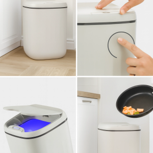 20 Litre Sensörlü Açıp Kapanan Akıllı Teknolojik Çöp Kovası 4 Pil Yanında