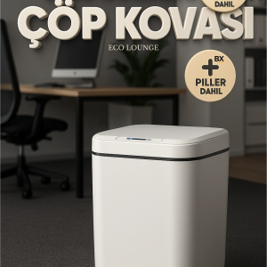 20 Lt Akıllı Çöp Kovası – Ofis Mutfak Banyo İçin İdeal Hareket Sensörlü, Hijyenik, Estetik