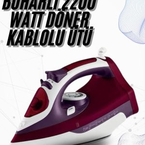 Buharlı Kablolu Ütü 2200 Watt Kireçlenme Önleyici Şok Buharlı