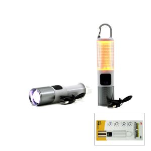 2İN1 KAMP - ÇOK AMAÇLI EL FENERİ USB ŞARJLI ZOOM 6 FONKSİYON IŞIK=DOĞAL - RENKLİ ASKI MANDALI ŞARJ GÖSTERGESİ 005 (5296)