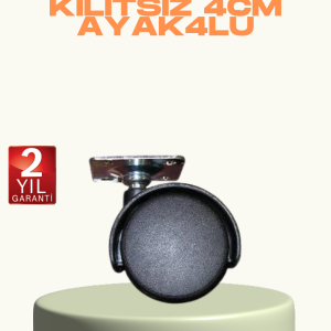 Kilitsiz Mini Tekerlek Ayak 4 cm 4’lü Set Kolay Montaj