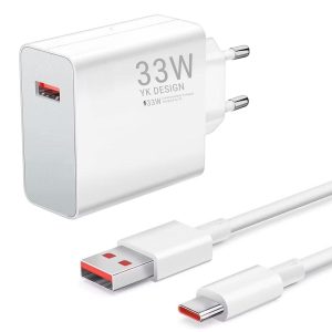 33W Hızlı Şarj Adaptörü – Type-C Kablolu, USB Çıkışlı, Akıllı Şarj Destekli Duvar Tipi Şarj Cihazı (5296)