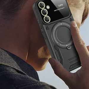 Newface Samsung Galaxy A54 5G Kılıf Joy Lens Standlı Kapak - Siyah