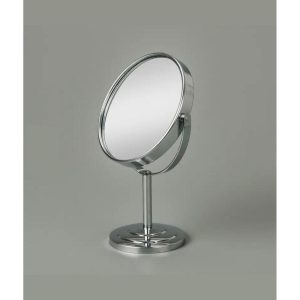Masaüstü Ayaklı 360° Dönebilen Ev, Ofis, İşyeri, Seyahat İçin Mini Krom büyüteçli ayna 21x15